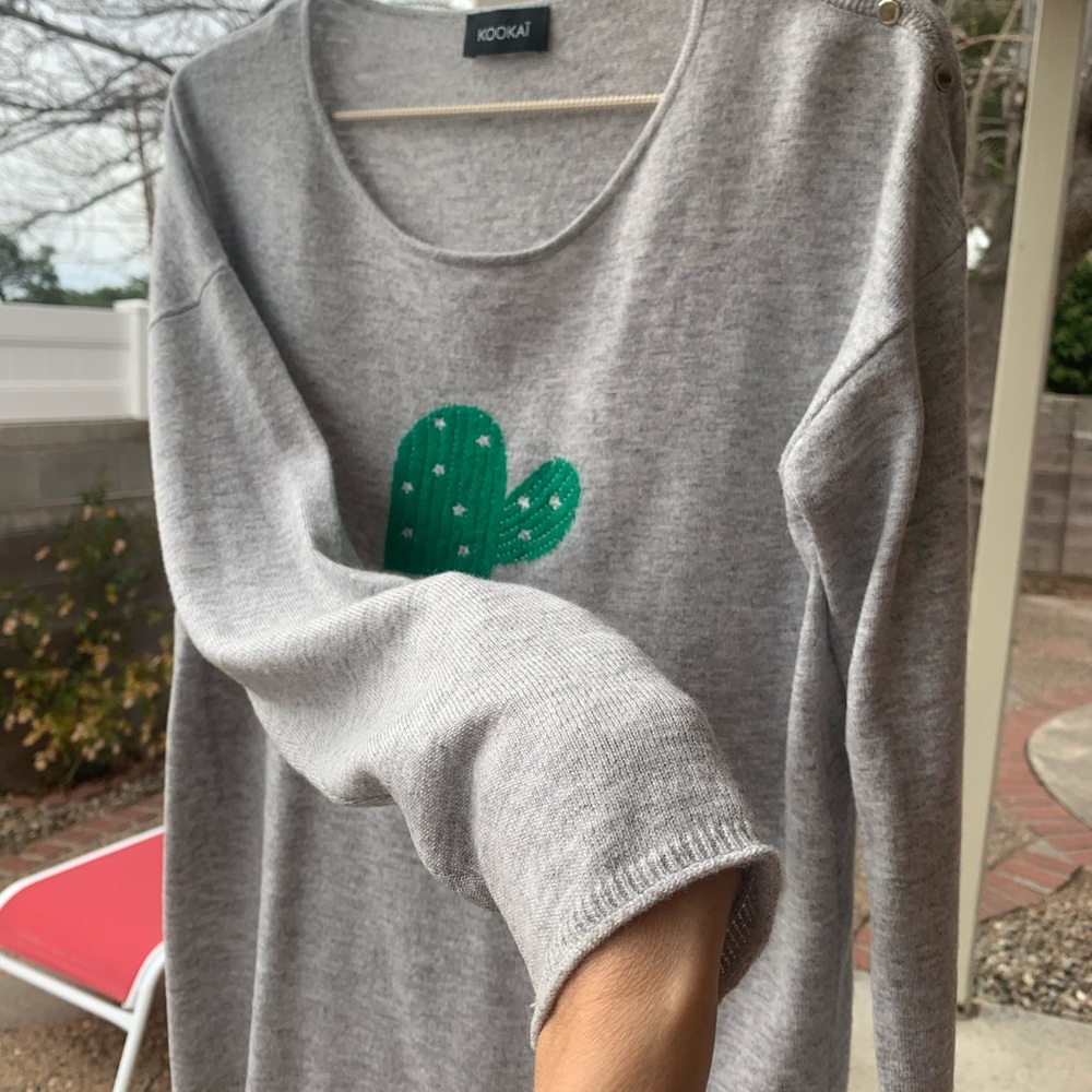 KOOKAI grey sweater 🌵 angora wool blend France size European 2 - Picture 5 of 16